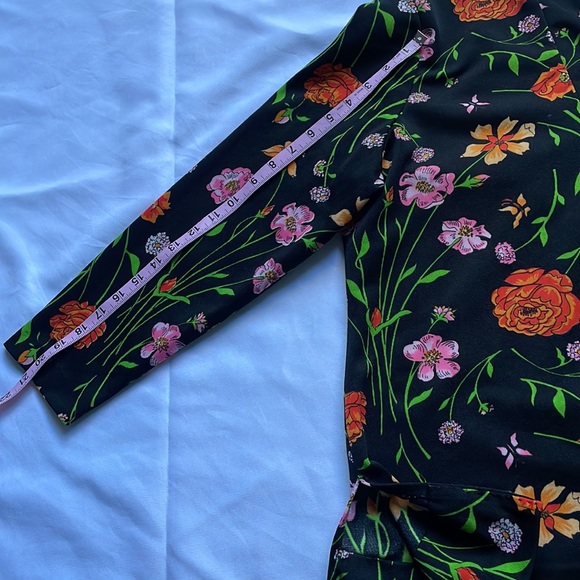 Vintage 80s Floral retro Flowy Babydoll Blouse - Picture 10 of 13